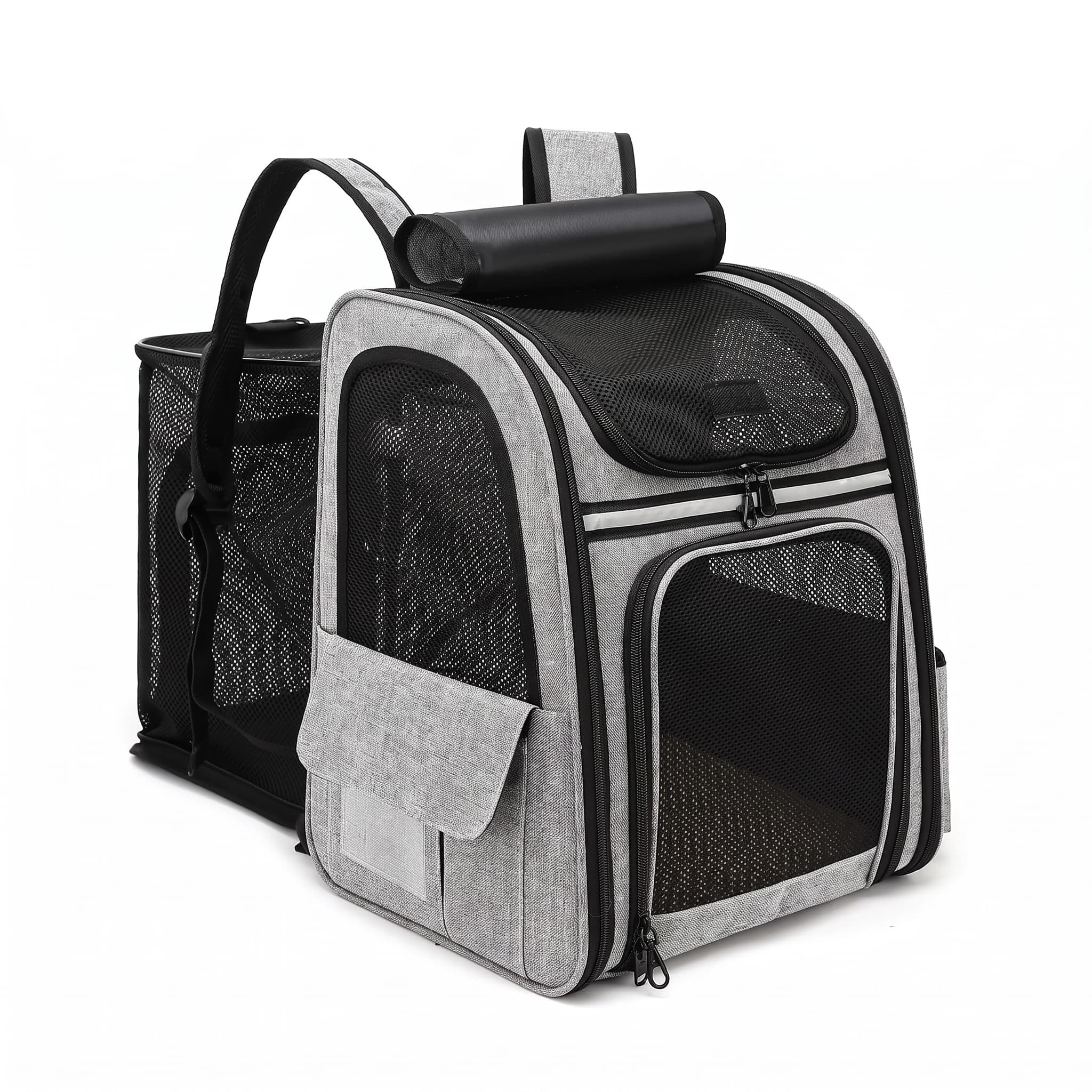Faltbarer Haustier-Rucksack mit Netzfenstern, bis 8 kg