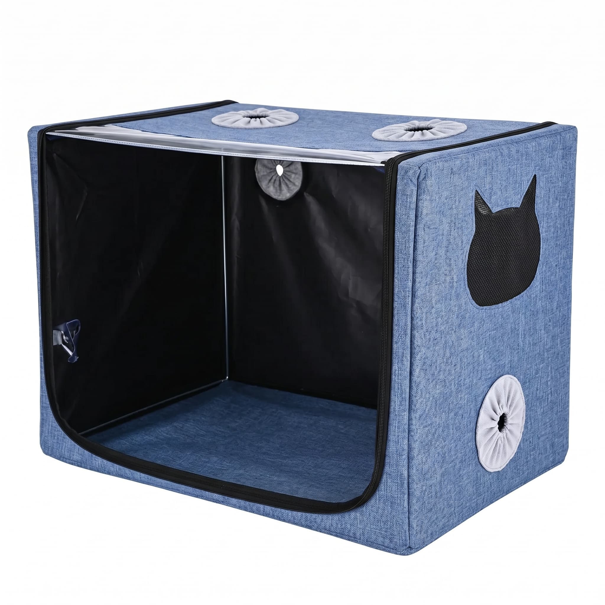 Sauerstoff-Intensivbox für Katzen, klares PVC, 60x46x40cm
