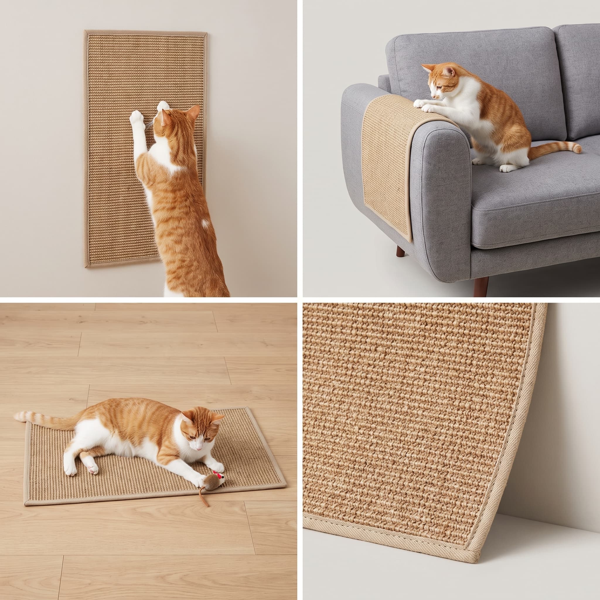 Langlebige Hanf-Kratzmatte für Katzen & Möbelschutz
