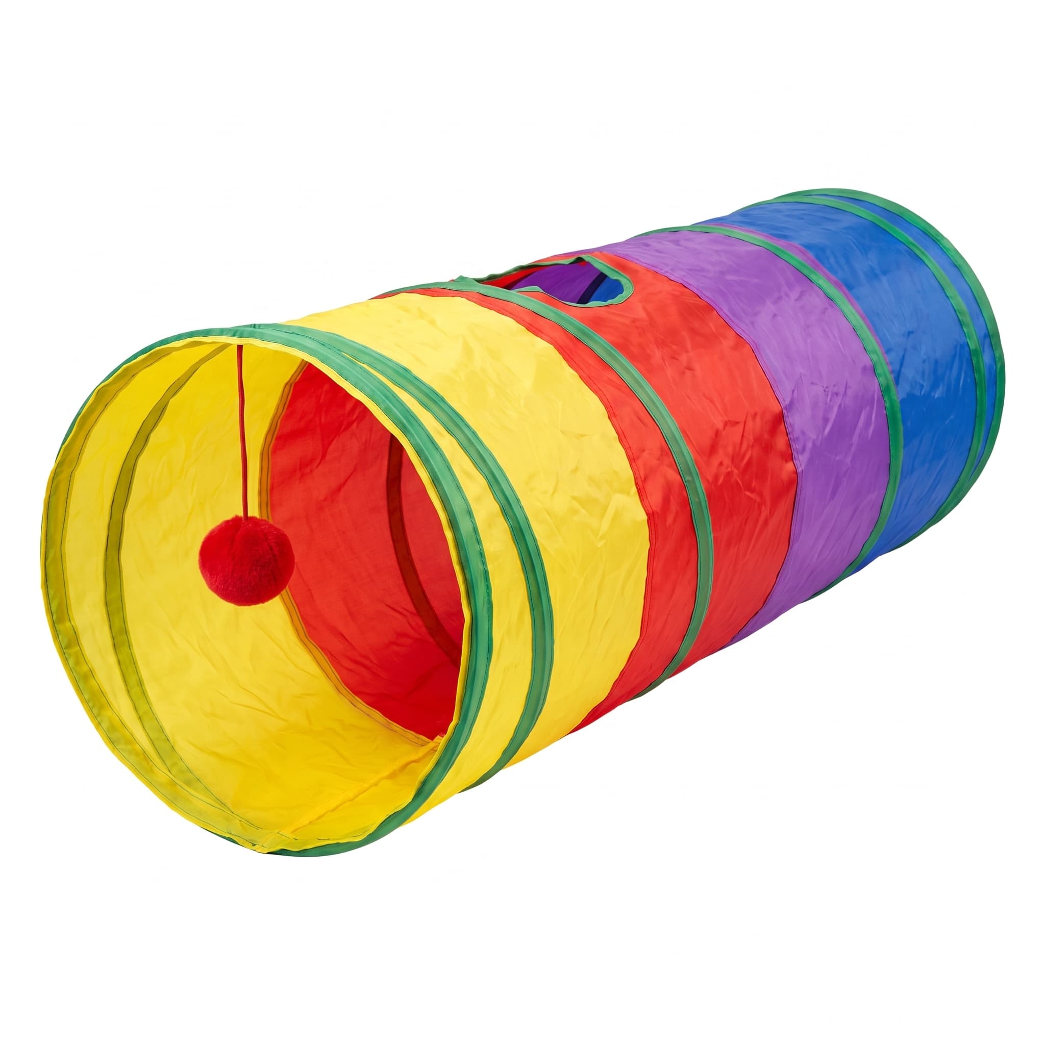 Faltbarer Regenbogen Katzenspiel Tunnel mit Gucklöchern & Knisterfolie