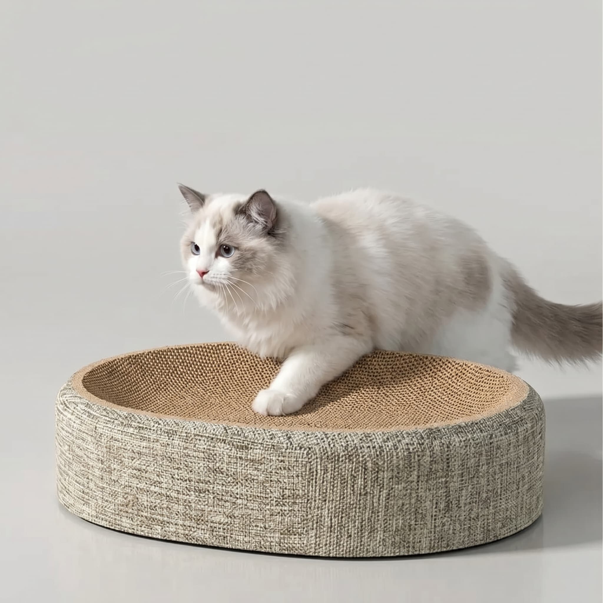 Ovaler Katzen-Kratzlounger, Wellpappe, 41cm