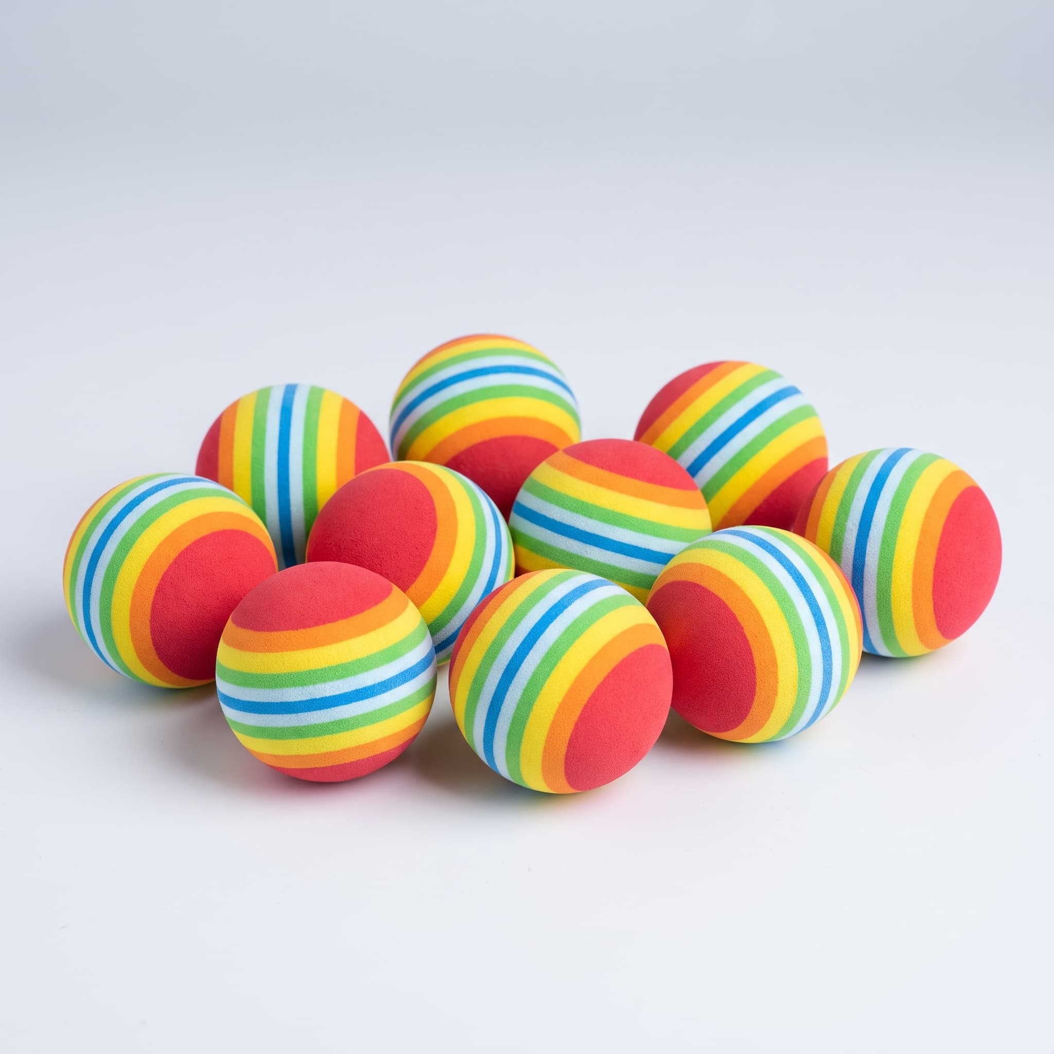 Regenbogen EVA-Schaumstoff Katzenspielzeugbälle - 3,5 cm (10er Pack)