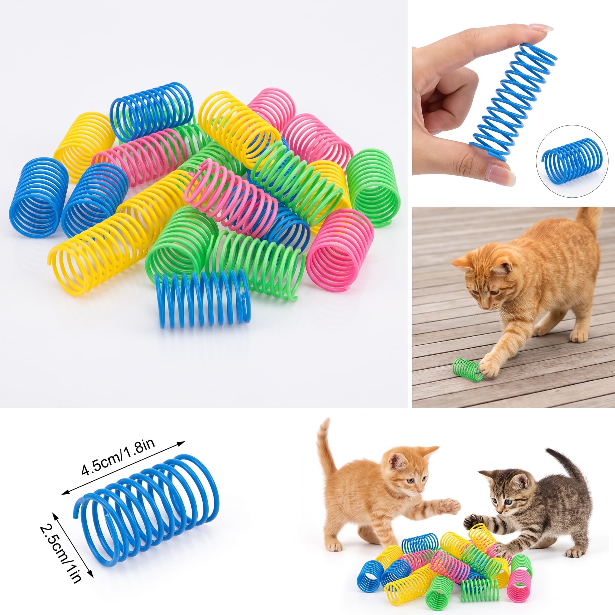 Interaktives hüpfendes Plastik-Federspielzeug für Katzen