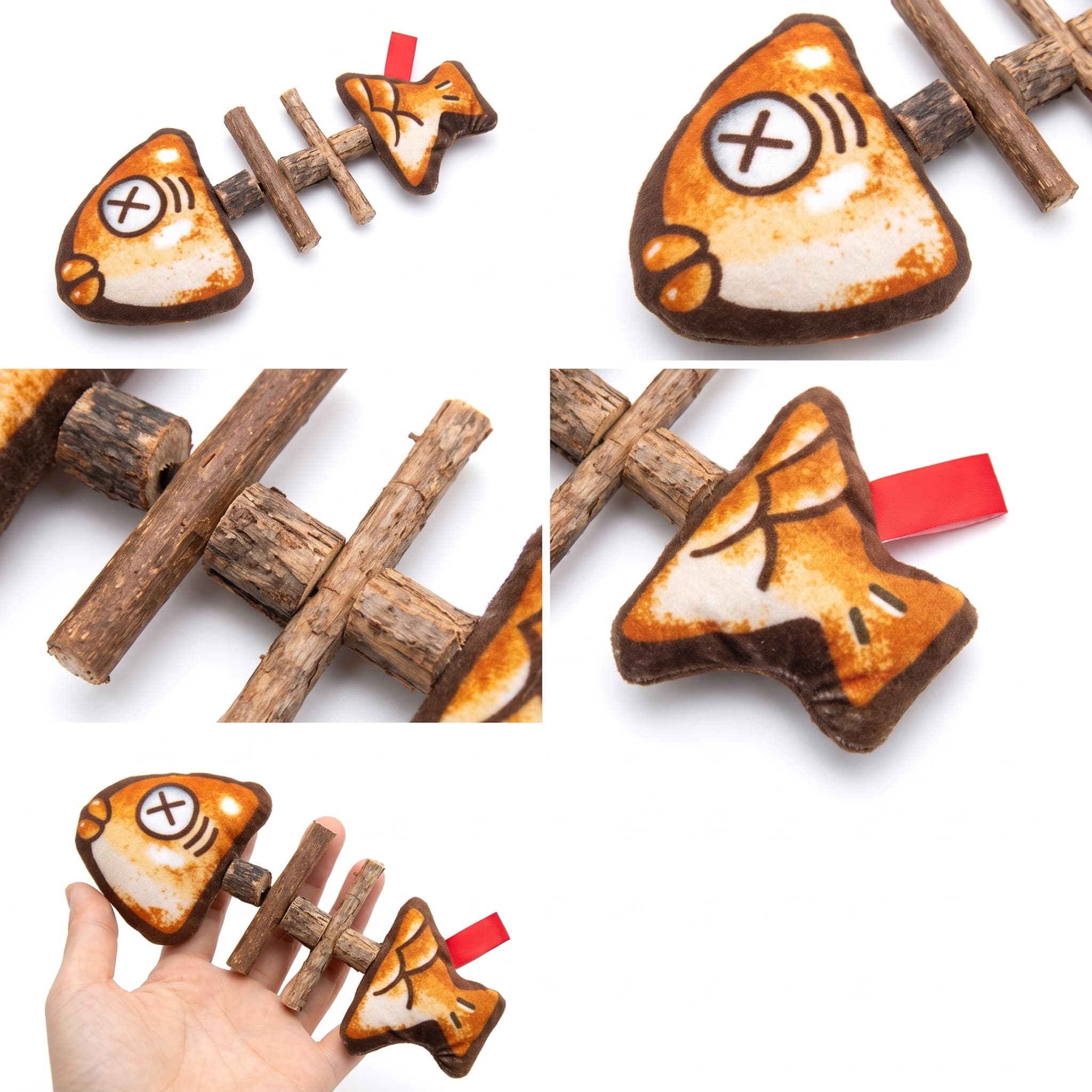 Interaktives gegrilltes Fischgräten-Katzenspielzeug mit Matatabi
