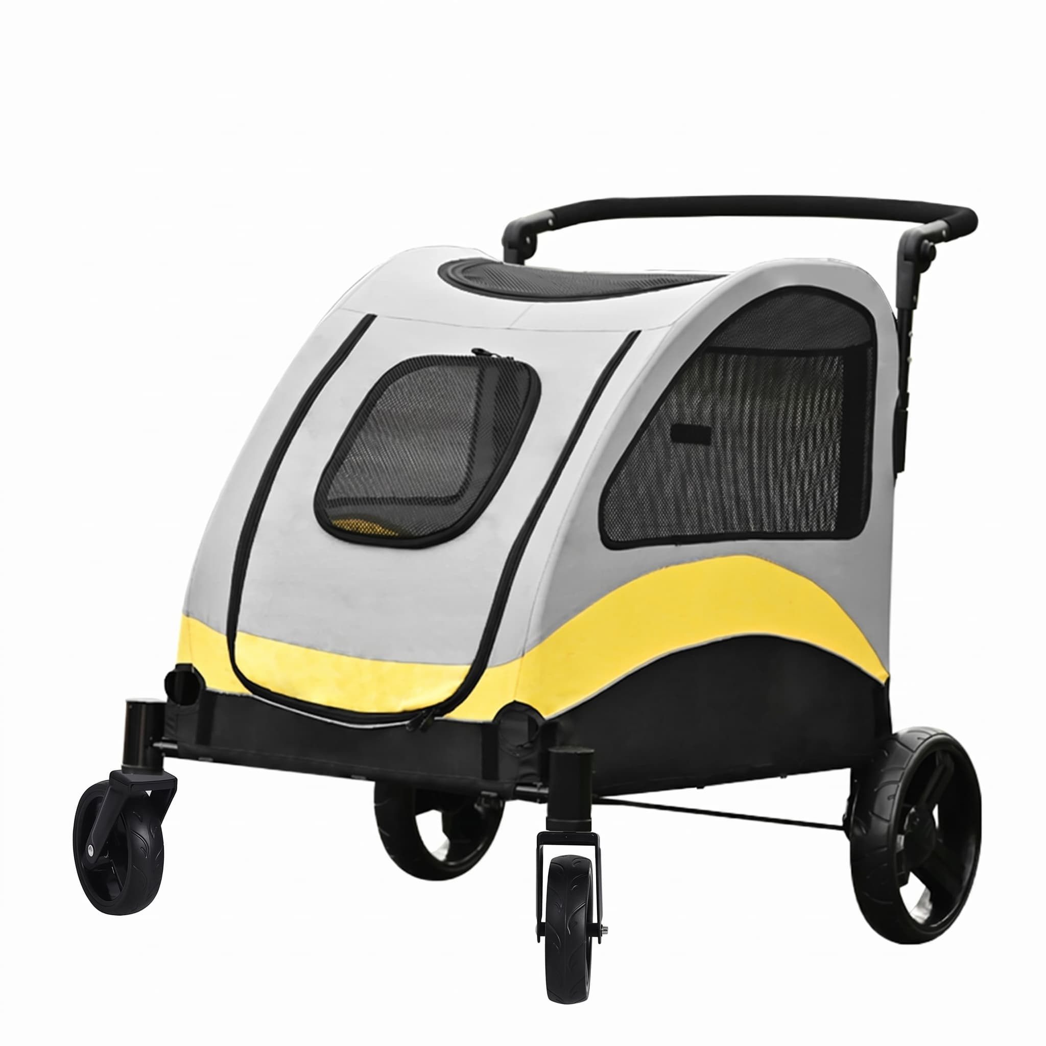 Faltbarer 4-Rad-Hundewagen für große Hunde, mit Bremsen