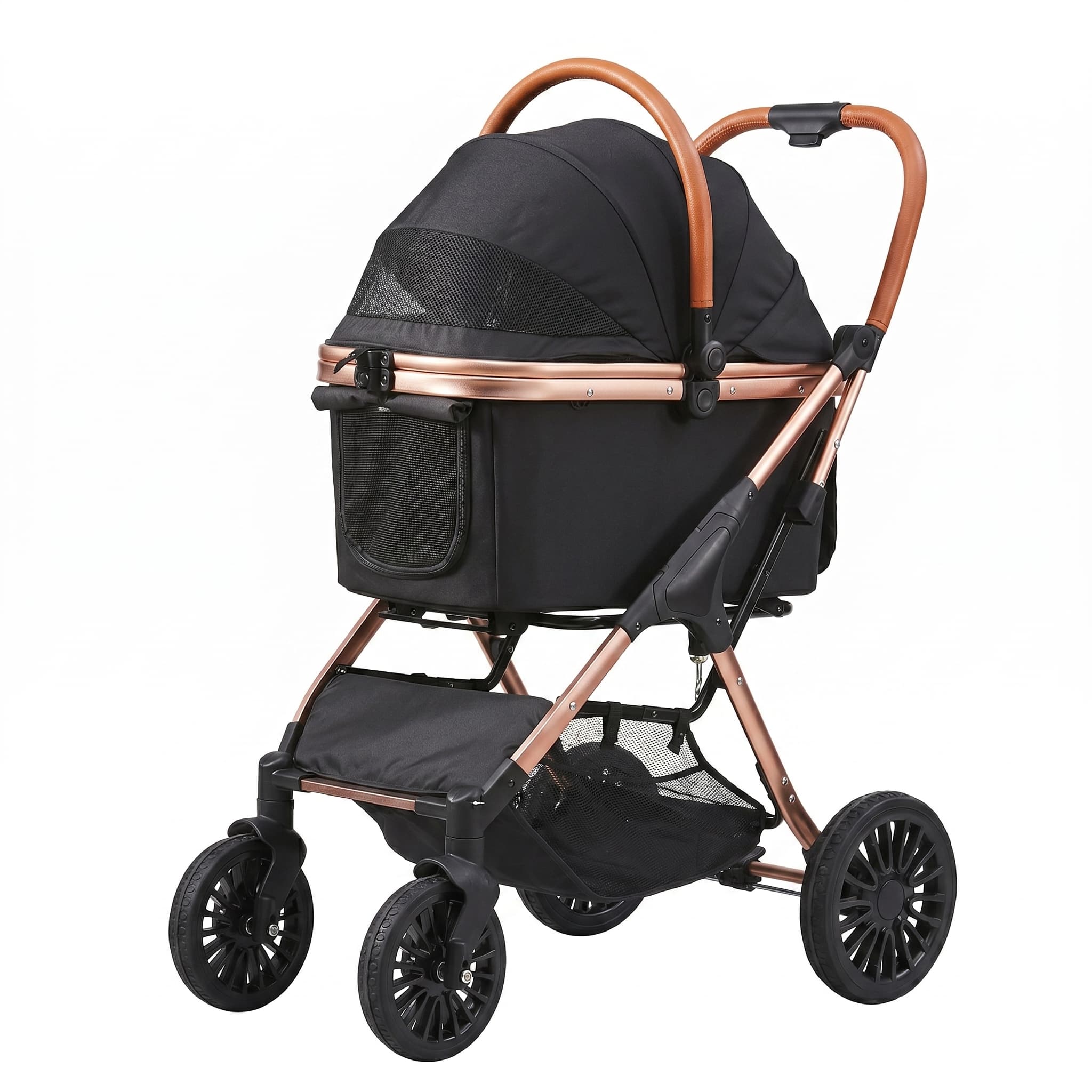 Faltbarer Haustierwagen, 30kg, mit Bremse & abnehmbarer Box